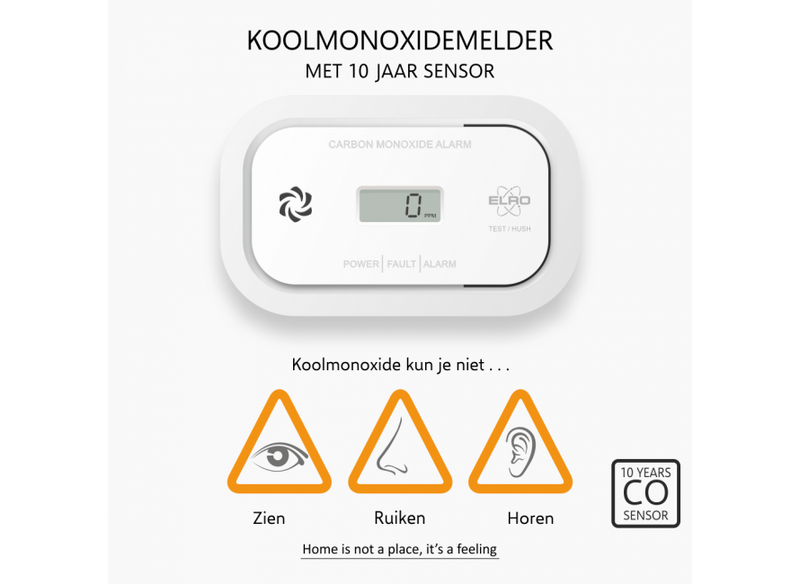 Koolmonoxidemelder met 10-jarige sensor en display (FC5003)